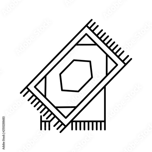 Persian carpet outline icon for interior design and decorative elements.