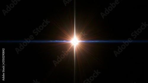 Bright starburst flares emanating from a central light source on a dark background
