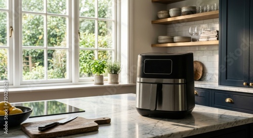 Modern Air Fryer in a Bright Kitchen Countertop Setting