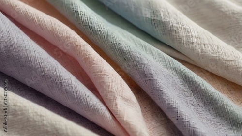 Soft White and Beige Natural Fabric Texture Close Up