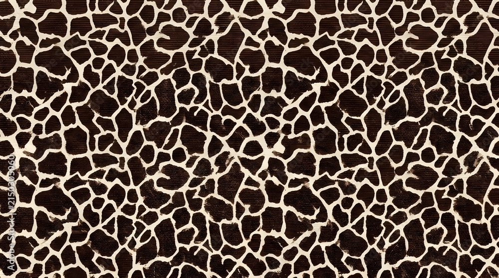 Fototapeta premium abstract giraffe pattern brown and cream irregular shapes seamless background design