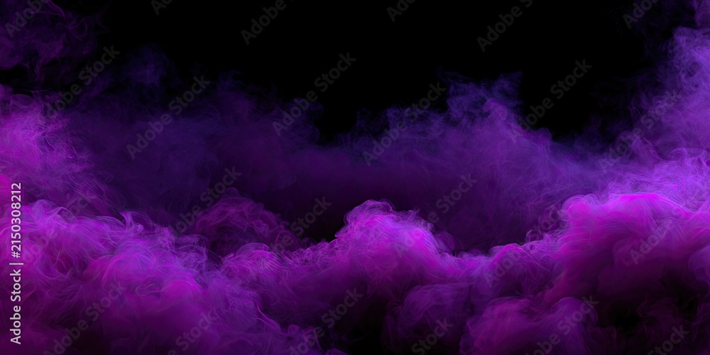 Naklejka premium Wispy purple clouds drift and swirl against a dark, void-like background