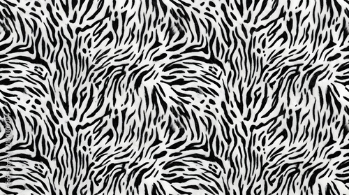 black and white abstract zebra print pattern seamless background wavy shapes dynamic design