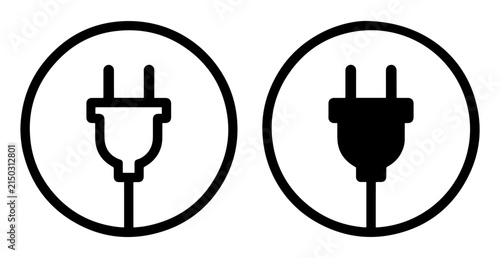 electric plug power cable outline icon