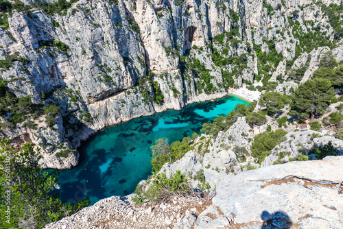 Steep and narrow valley of d'En-Vau, Calanque