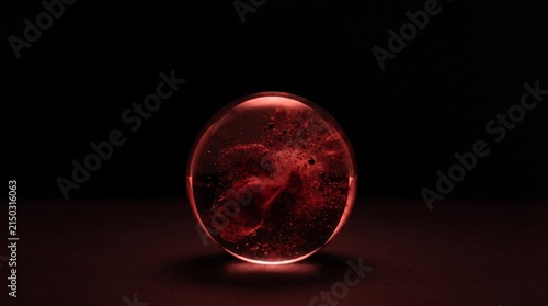 Glass Sphere Swarm Microscopic Dark Red Particles Background