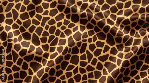 brown and tan giraffe print fabric pattern with irregular shapes and soft texture