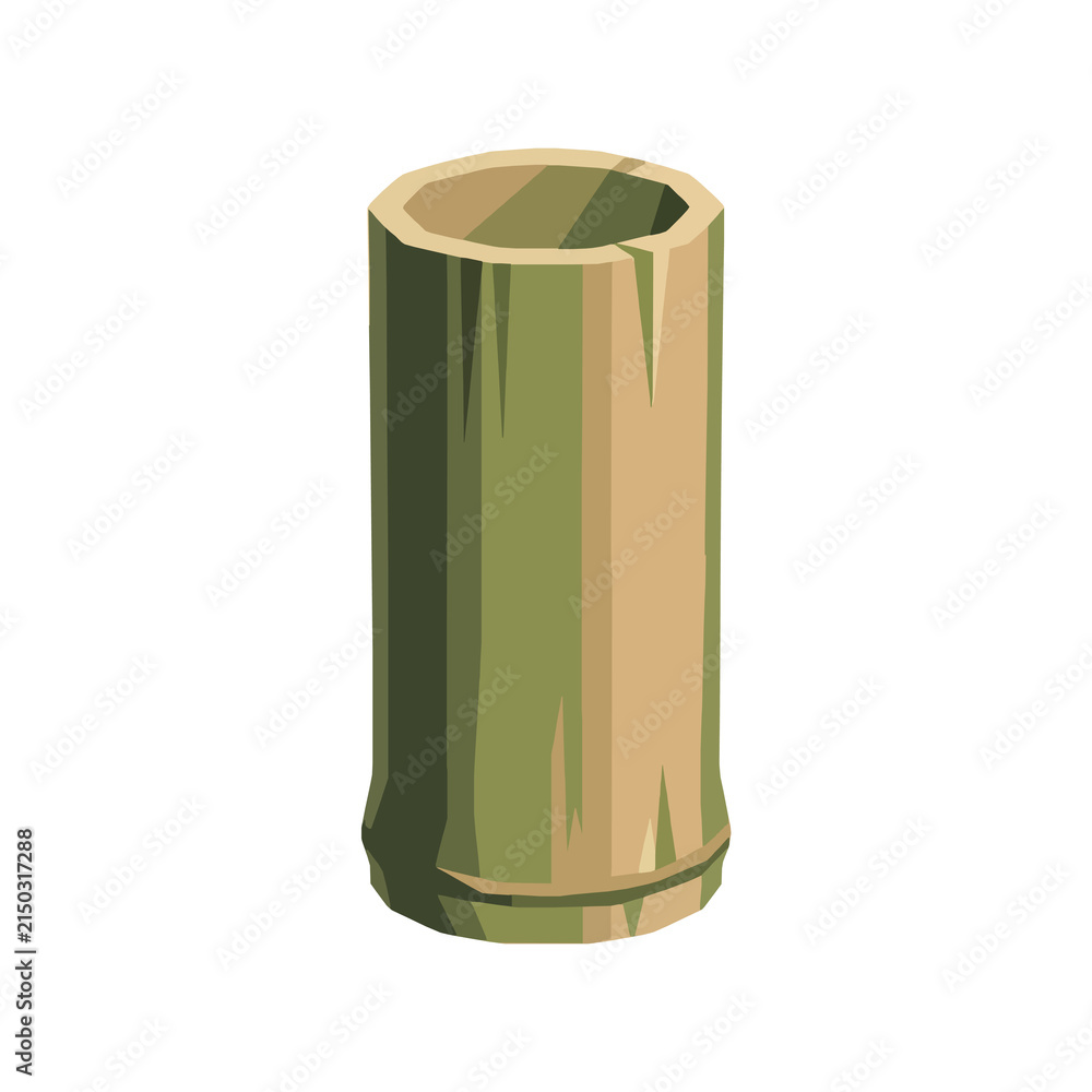Obraz premium Bamboo Glass Cup UI 2D game asset polygon lasso fill painting, Cartoon PNG Illustration