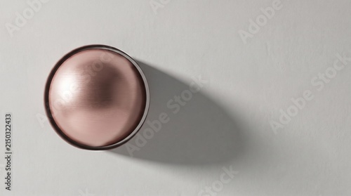 Rose Gold Sphere Metal Bowl Shadow Composition