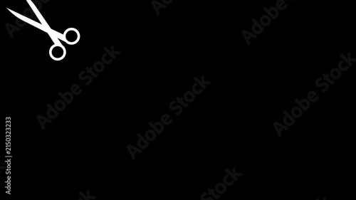 Scissors cutting seamless icon animation.Hairdresser,