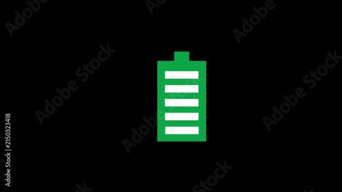 Battery charging symbol motion graphics with plain.Charge icon