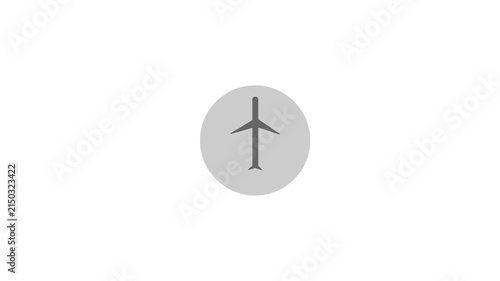 Airplane mode inside blue circle on mobile phone icon isolated. Airplane mode.