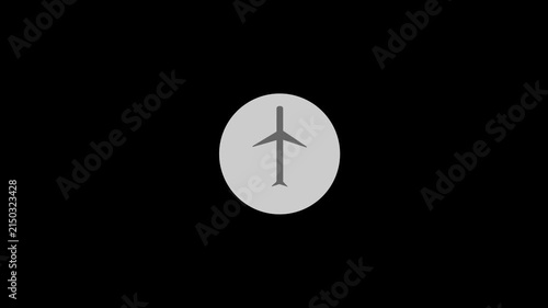 Airplane mode inside blue circle on mobile phone icon isolated. Airplane mode.