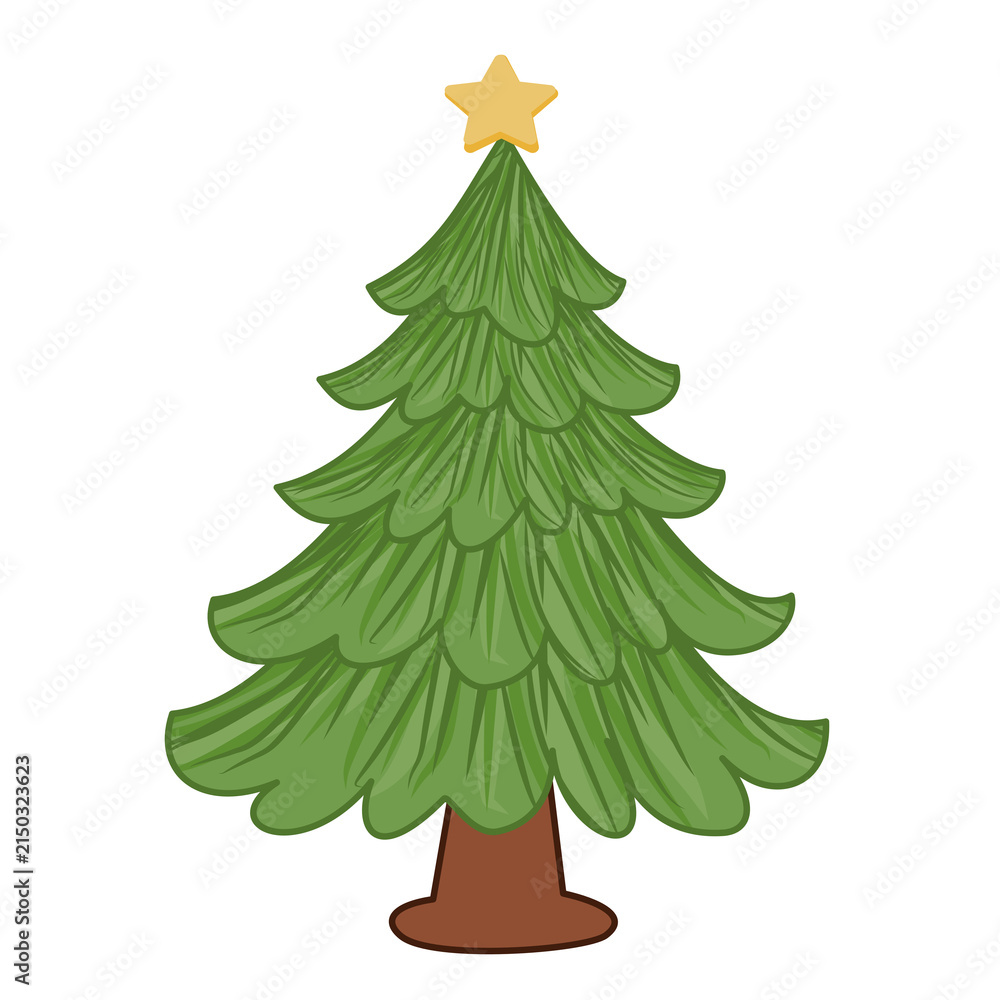 Obraz premium Green Evergreen Christmas Tree