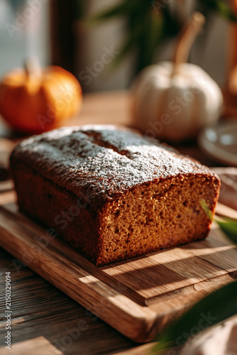 fresh homemade pumpkin bread 