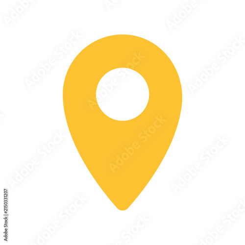 Yellow location pin icon for map navigation