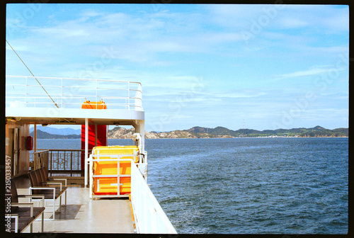 View From the Deck of a Ferry Traveling on Japan's Inland Sea