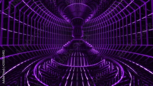 Neon Synthwave Tunnel Loop Background for VJ and Gaming	
