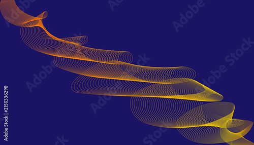 Abstract Blue and Orange Flowing Light Wave Background