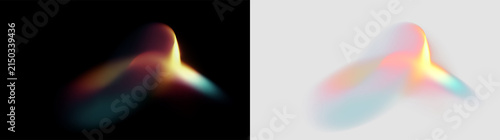 Fotografía Colorful abstract shape on a transparent background that appears to blend and fl