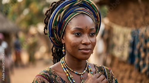 Portrait of a beautiful african woman in traditional dress
