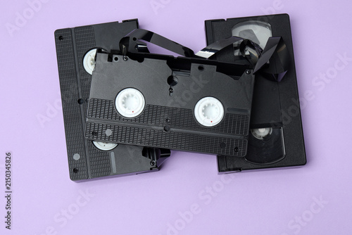 Konstfotografi A video cassette against a colored background