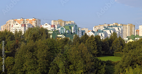 Modern houses from Mitino Landscape Park. Moscow, Russia