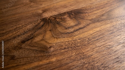 Close-up of rich dark walnut wood grain texture, natural background