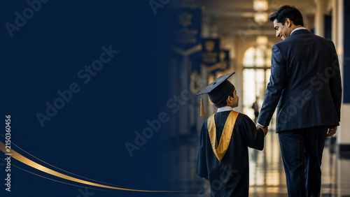 Businessman Supporting Graduate Student on Education and Career Journey
