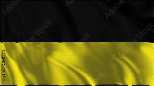 Flag of Munich waving slowly in the foreground.