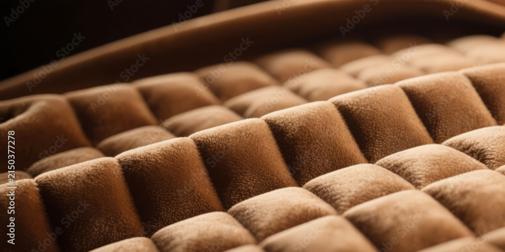 Obraz premium Close up of luxurious quilted brown Alcantara or suede like texture