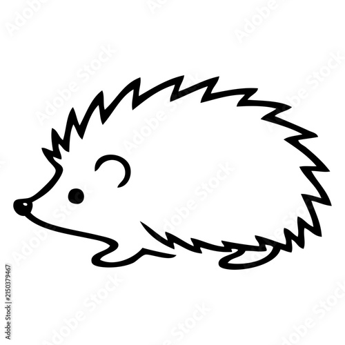 Фотография Icono con dibujo sencillo con líneas de un erizo andando visto de perfil