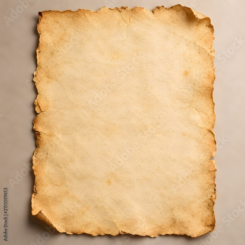 Old vintage paper sheet with torn edges