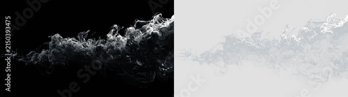 Картината върху платно Smoke drifting in the air on a transparent background captures movement and shap