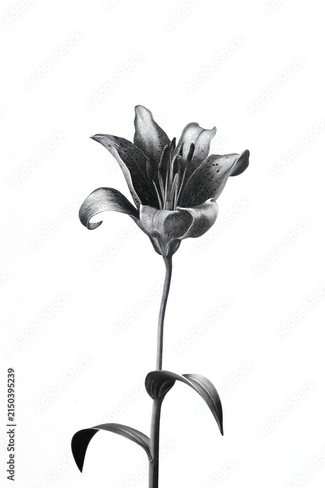 Fototapeta premium Elegant black and white lily illustration