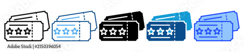 Ticket icon set multiple style