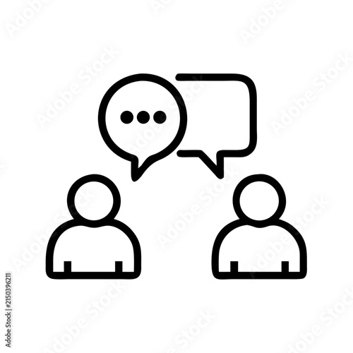 People communication icon showing exchange of ideas and conversation.