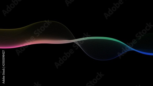 Abstract gradient wave motion background, smooth flowing digital lines, colorful particle energy stream, futuristic science technology visual, minimalist dynamic waveform, 4 k motion