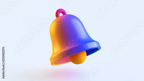 bell alarm icon in modern graphic design style on a bright clean background, notification and alert concept, technology, app icon, communication, reminder, minimal, digital,
