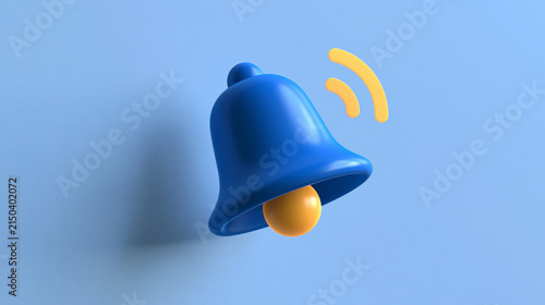bell alarm icon in modern graphic design style on a bright clean background, notification and alert concept, technology, app icon, communication, reminder, minimal, digital,