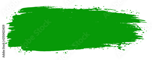 Obraz na płótnie Green paint brush stroke isolated on white background