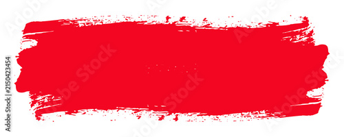 Red brush stroke isolated on white background