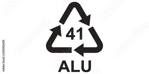 Obraz na płótnie Recycling symbol for aluminum with number 41 and ALU text.