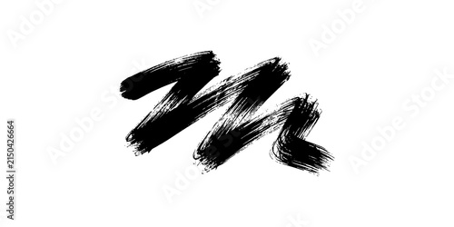 Canvastavla Black paint brush stroke for artistic and grunge design elements.
