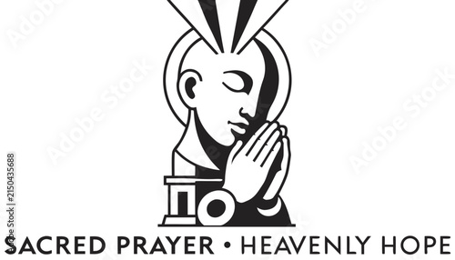 Картината върху платно Very beautiful black and white realistic vector illustration of a sacred sculptu