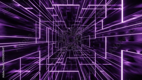 Neon Synthwave Tunnel Loop Background for VJ and Gaming	
