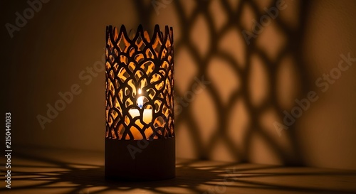 Close up of a decorative glass vase with intricate patterns.
