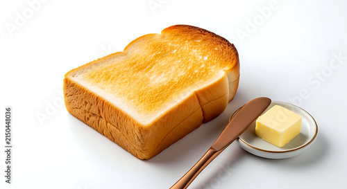 Japanese shokupan toast slice as a moonstone gem, a glossy, thick shokupan toast slice with a golden crust and creamy white interior, the surface smooth 