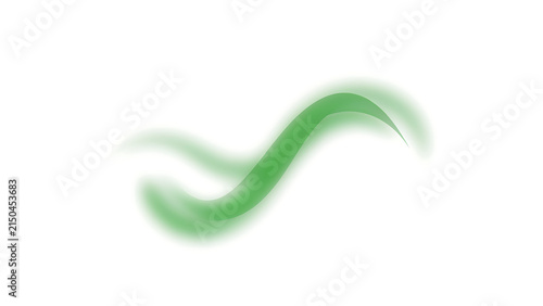 Abstract soft green wavy flowing line element with abstract isolated background movement minimalist