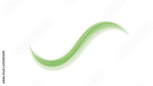 Smooth green wave line graphic element with abstract template decoration isolated